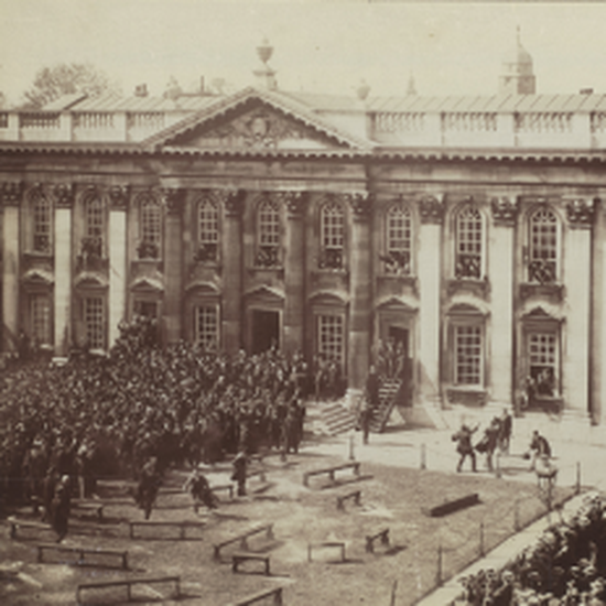 Image of Voting takes place in the Senate House, Cambridge 1897