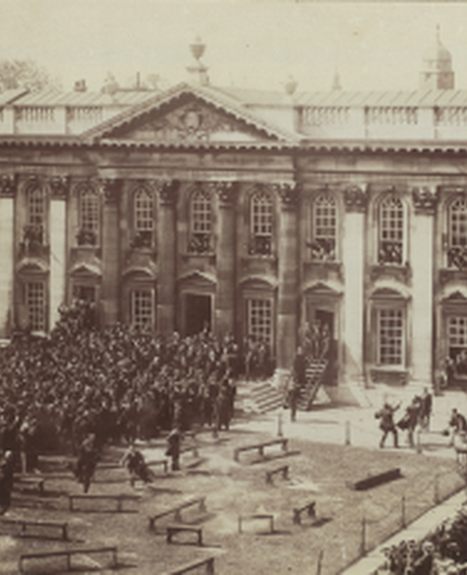 Image of Voting takes place in the Senate House, Cambridge 1897
