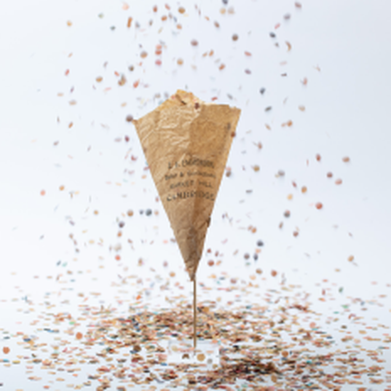 Image of Confetti used at protest against awarding degrees to women, 1897